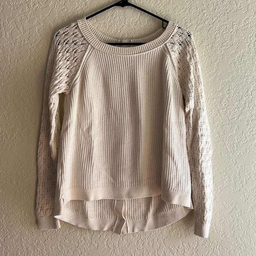 Loft White Knit Sweater size M